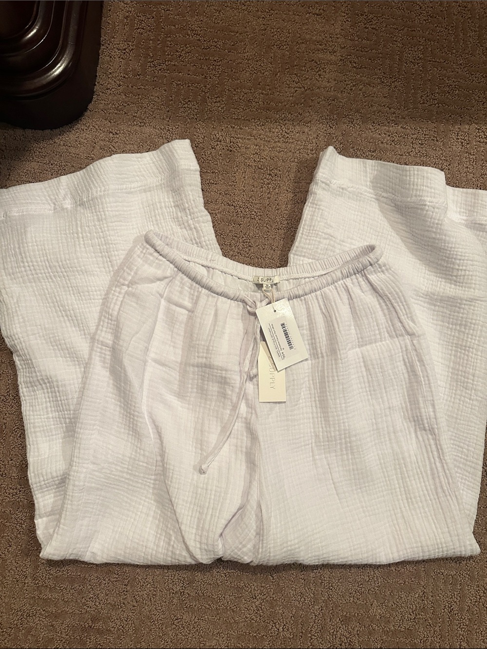 Z Supply White Gauze Wide-Leg Pants